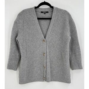 Quince Gray Cashmere Cardigan Sweater Womens S Long Sleeve Button Up Soft EUC